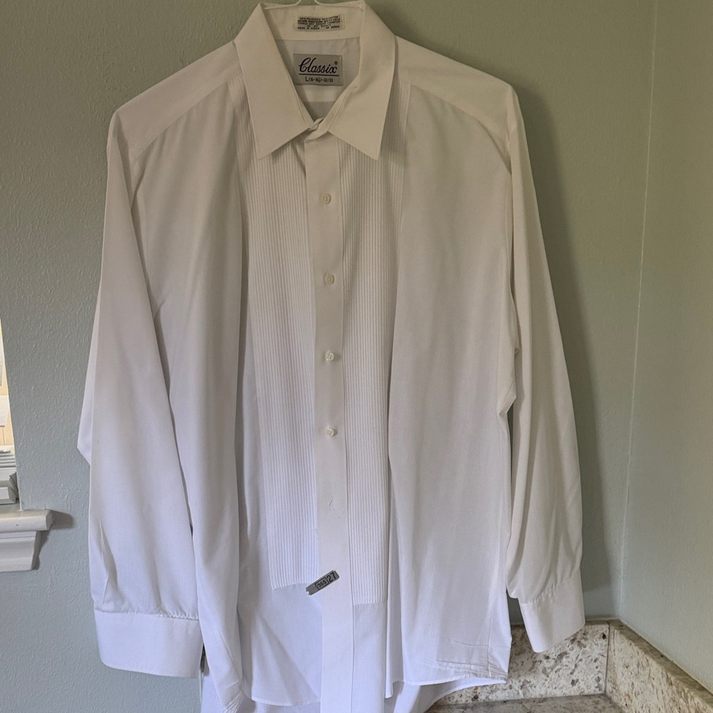 Men's Classic White Tuxedo Dress Shirt